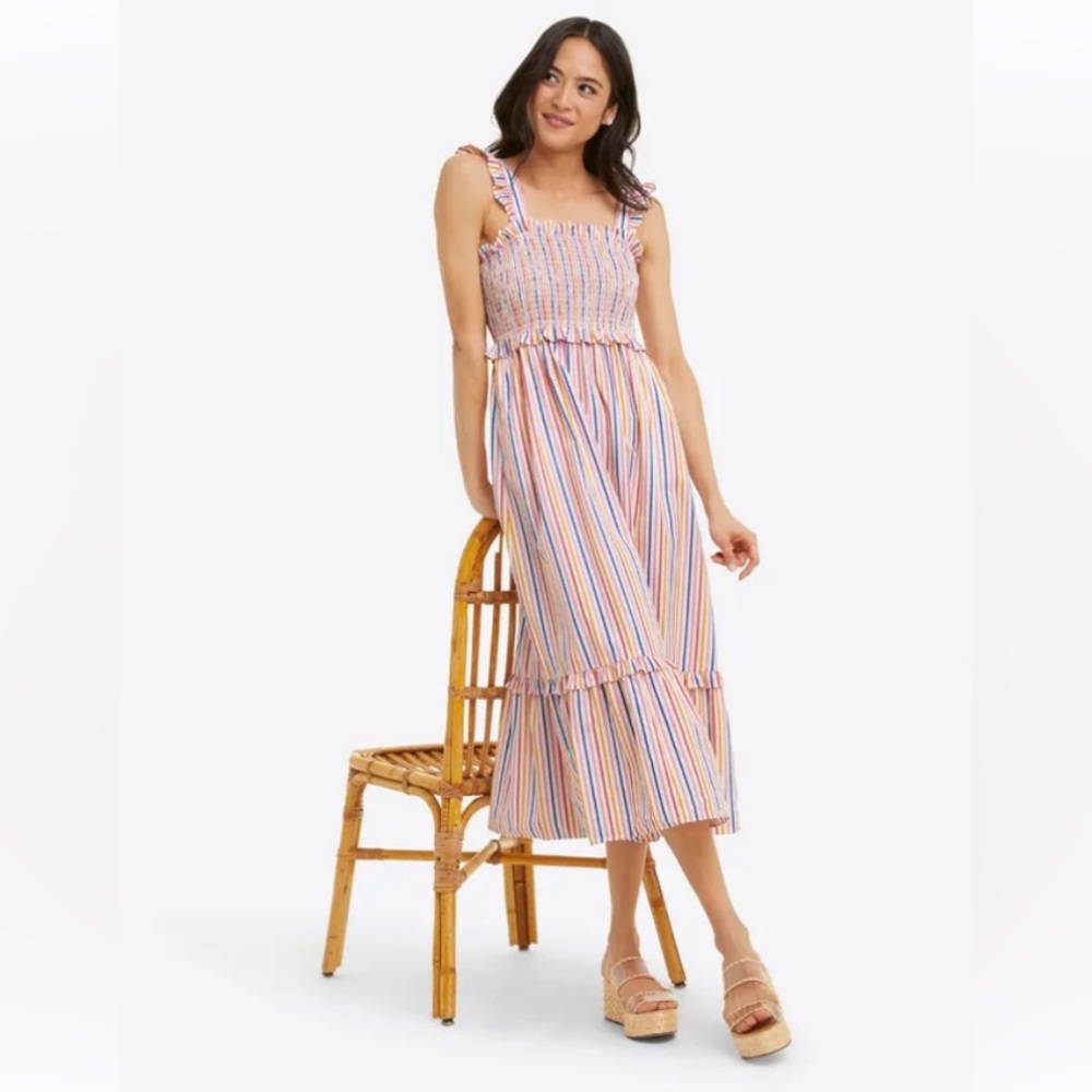 Draper James Multicolor Striped Midi Dress